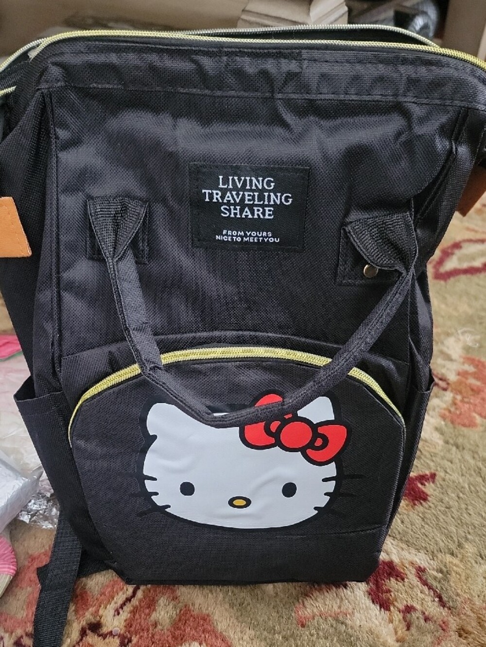 Hello Kitty Black Backpack Tote -